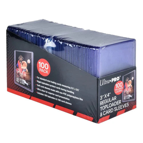 100 Protèges Cartes Rigide Toploader Ultra Pro avec Sleeves